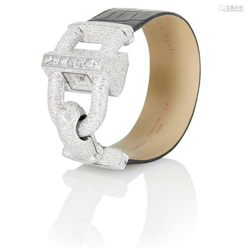 Van Cleef & Arpels White Gold and Diamond 'Cadenas' Wristwat...