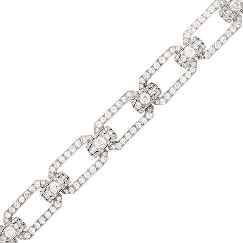 Platinum and Diamond Bracelet, France