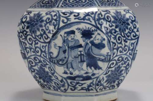 LONGQING BLUE & WHITE DOUBLE GOURD BOTTLE