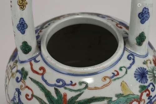 MING WUCAI FIGURATIVE & LANDSCAPE TEA POT