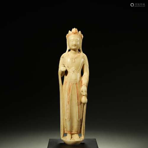TANG DYNASTY,MARBLE CARVED BUDDHA STATUE