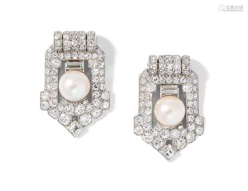 CARTIER DIAMANT-PERLEN-DRESS-CLIPS