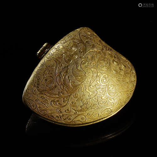 QING DYNASTY,GOLD CARVED 