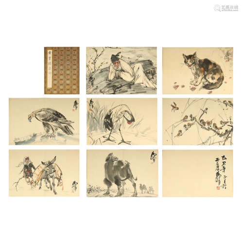 HUANG ZHOU,CHINESE PAINTING AND CALLIGRAPHY ALBUM