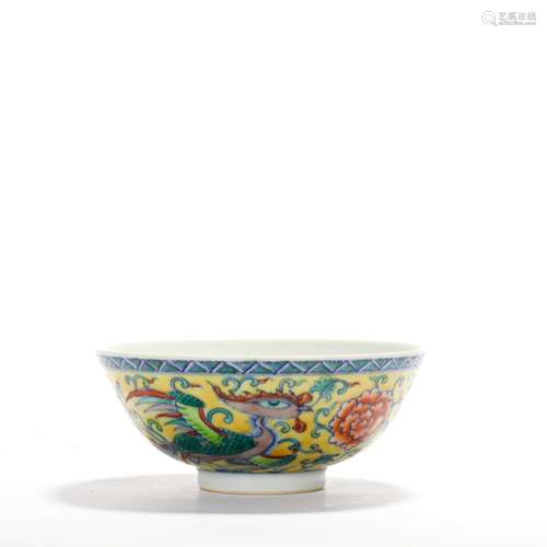 A Doucai Phoenix Porcelain Bowl