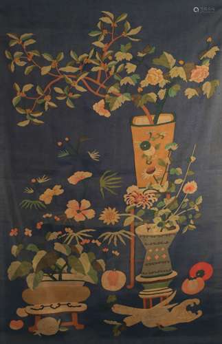 A Silk Kesi Furnishing Stitch Panel