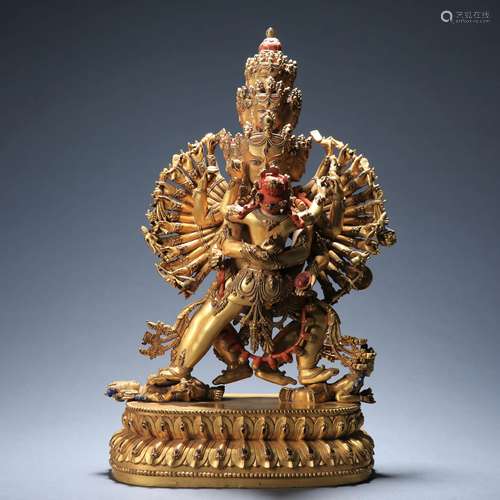 A Gilt Bronze Statue Of Samvara