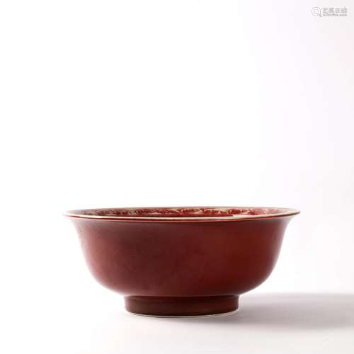 An Altar Red-Glazed Dragon Bowl