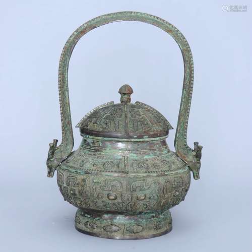 An Archaistic Bronze Loop-Handle Pot