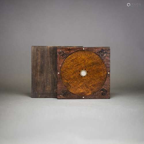 A CHINESE WOODEN COMPASS