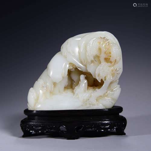 A Hetian Jade Figural Boulder