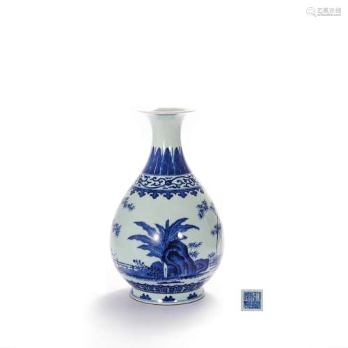 A Blue And White Pine, Bamboo And Plum Blossom Pear-Shaped V...