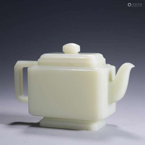 A Hetian Jade Square Teapot