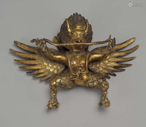 Feuervergoldete Bronze des Garuda