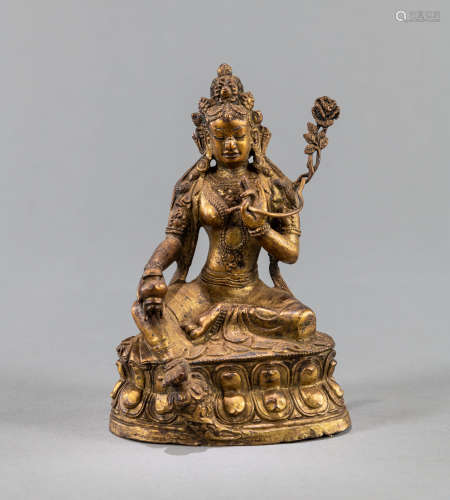 Vergoldete Bronze der Tara