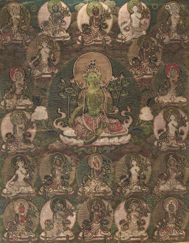 Thangka mit Darstellung der Syamatara