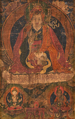 Thangka mit Darstellung des Padmasambhava