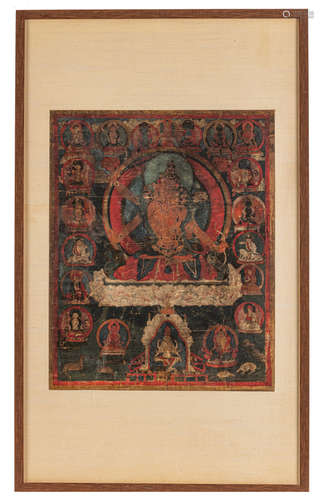 Thangka mit Darstellung des Nama-sangiti Manjushri