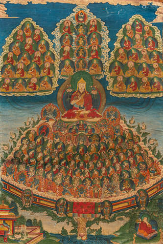 Thangka mit Darstellung des Tsongkhapa