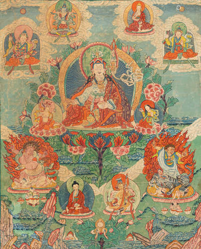 Thangka mit Darstellung des Padmasambhava