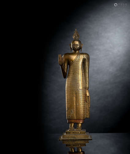 Stehender Bronze-Buddha Shakyamuni