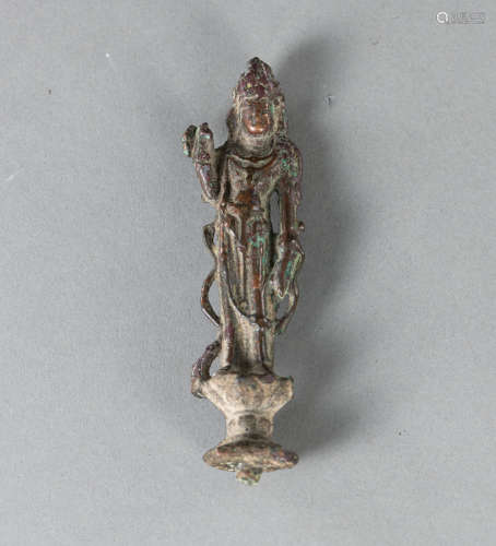 Kleine Bronze eines stehenden Bodhisattva