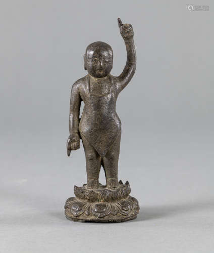 Bronzefigur des Buddha als Knabe