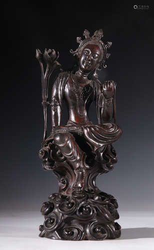 ZITAN WOOD TARA BUDDHA STATUE