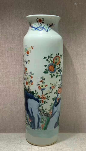 WUCAI GLAZE VASE PAINTED WITH FLOWER