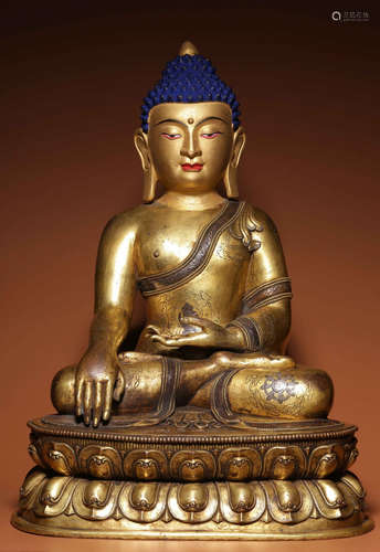 COPPER SAKYAMUNI BUDDHA STATUE