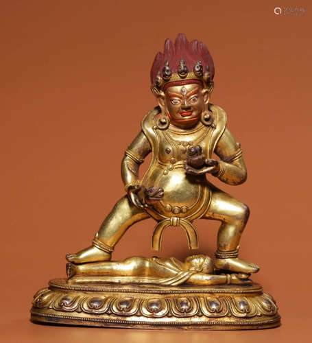 GILT BRONZE CAISHEN BUDDHA STATUE