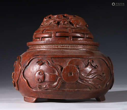 BAMBOO CENSER CARVED WITH PATTERN