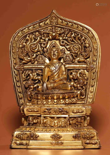 GILT BRONZE BUDDHA STATUE