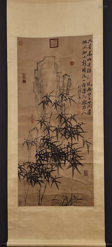 ZHENBANQIAO MARK BAMBOO PATTERN VERTICAL AXIS PAINTING