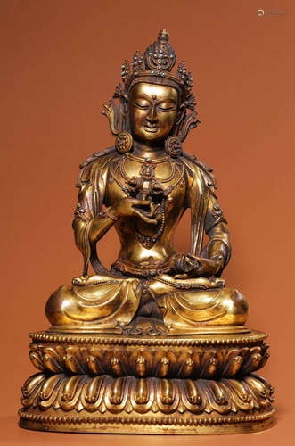 GILT BRONZE BUDDHA STATUE