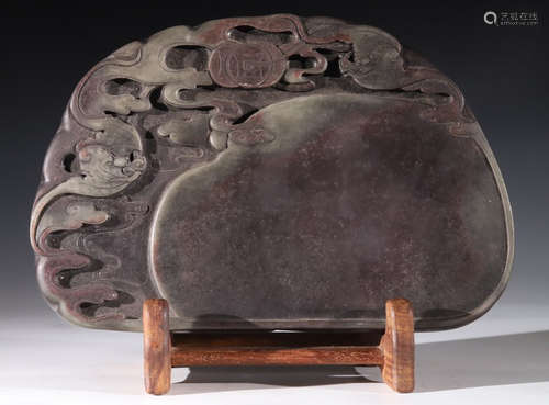 INK SLAB CARVED WITH BAT&CLOUDS