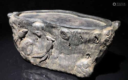 INK SLAB CARVED WITH BIRD