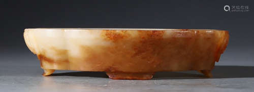 HETIAN JADE BRUSH WASHER CARVED WITH BAT