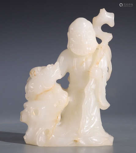 HETIAN JADE BODHIDHARMA BUDDHA PENDANT