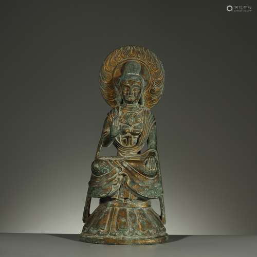 DALI KINGDOM,A RARE GILT-BRONZE BUDDHA STATUE,ABOUT 12TH CEN...