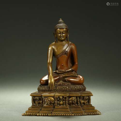 OLD TIBETAN ALLOY COPPER BUDDHA STATUE,ABOUT 8-12th CENTURY