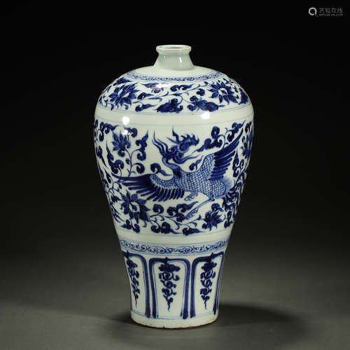 MING DYNASTY,A FINE BLUE-GLAZED VASE,MEIPING