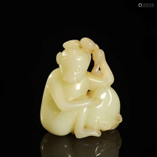 QING DYNASTY,HETIAN JADE CARVED ORNAMENT