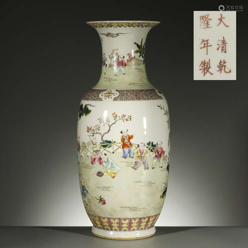 QING DYNASTY,A LARGE FAMILLE-ROSE VASE