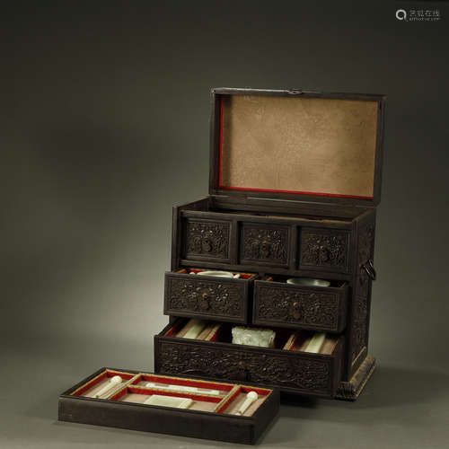 QING DYNASTY,A SET OF HETIAN JADE STATIONERY