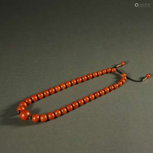 QING DYNASTY,A RARE CORAL NECKLACE