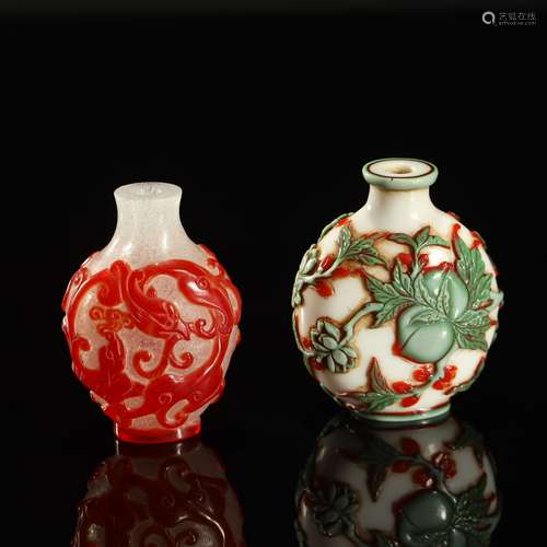 QING DYNASTY,A SET OF GLASS SNUFF BOTTLES