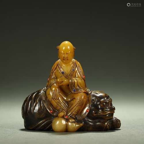 QING DYNASTY,SHOUSHAN STONE BUDDHA STATUE