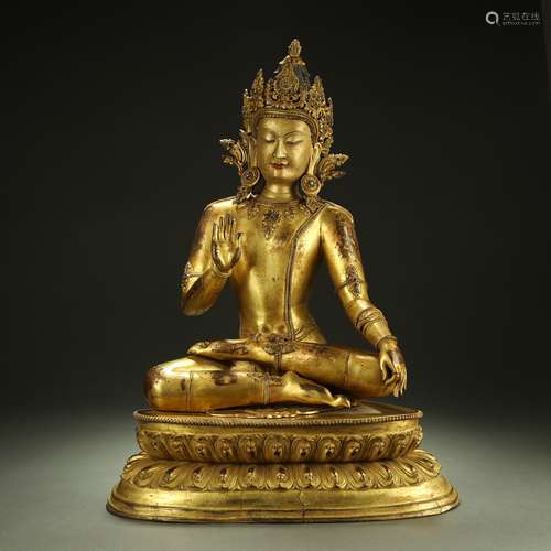 MING DYNASTY,A FINE AND RARE BUDDHA STATUE