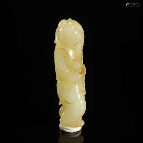 QING DYNASTY,HETIAN JADE CARVED 